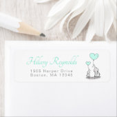Olifanten | Mint Green Heart Balloons Baby shower Etiket (Insitu)