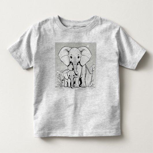 Olifanten moeder en baby Design T-Shir Kinder Shirts (Voorkant)