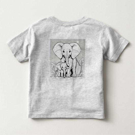 Olifanten moeder en baby Design T-Shir Kinder Shirts (Achterkant)