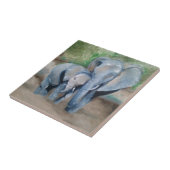 Olifanten — Moeder en Baby Tegeltje (Zijkant)