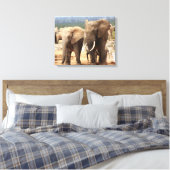 Olifanten naast Canvas omlijst Afdruk (Insitu (Slaapkamer))
