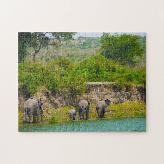 Olifanten Oeganda. Legpuzzel (Horizontaal)