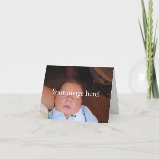 Olifanten op Boeken Baby Bedankt Opmerking met fot Notitiekaartje (Achterkant)