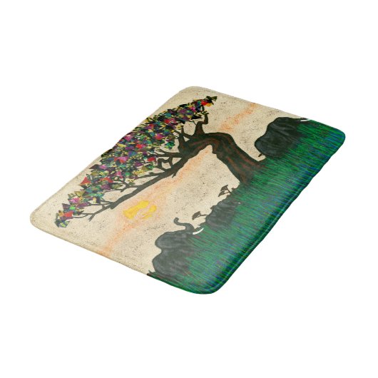 Olifanten op de Planes van Afrika Badmat (Gekanteld)