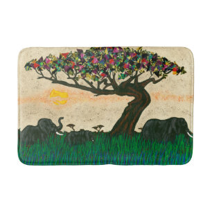 Olifanten op de Planes van Afrika Badmat