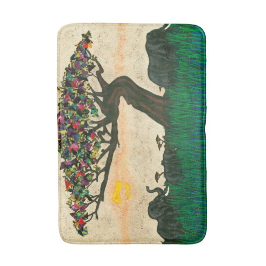 Olifanten op de Planes van Afrika Badmat (Voorkant Verticaal)