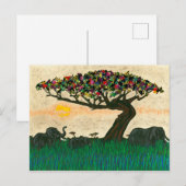 Olifanten op de Planes van Afrika Briefkaart (Voorkant / Achterkant)