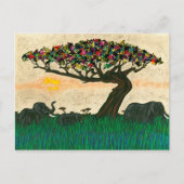 Olifanten op de Planes van Afrika Briefkaart (Voorkant)