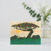 Olifanten op de Planes van Afrika Briefkaart (Staand voorkant)