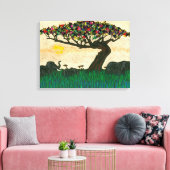 Olifanten op de Planes van Afrika Canvas Afdruk (Insitu (Woonkamer))