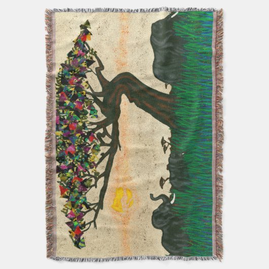 Olifanten op de Planes van Afrika Deken (Voorkant Verticaal)