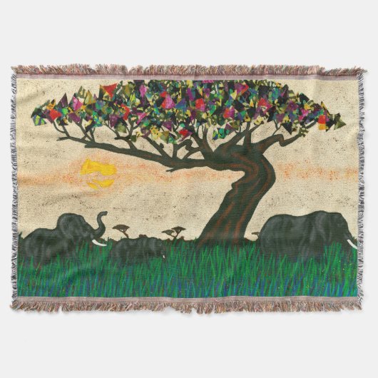 Olifanten op de Planes van Afrika Deken (Voorkant)