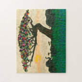 Olifanten op de Planes van Afrika Legpuzzel (Verticaal)