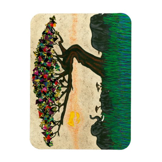 Olifanten op de Planes van Afrika Magneet (Verticaal)