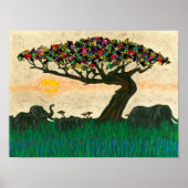 Olifanten op de Planes van Afrika Poster (Voorkant)