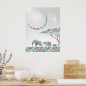 Olifanten op de Savannah Poster (Keuken)