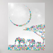 Olifanten op de Savannah Poster (Voorkant)