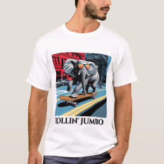 Olifanten op een skateboard t-shirt