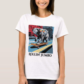 Olifanten op een skateboard t-shirt