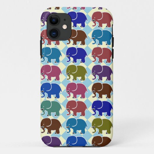 Olifanten op gecontroleerd patroon Case-Mate iPhone case (Achterkant)
