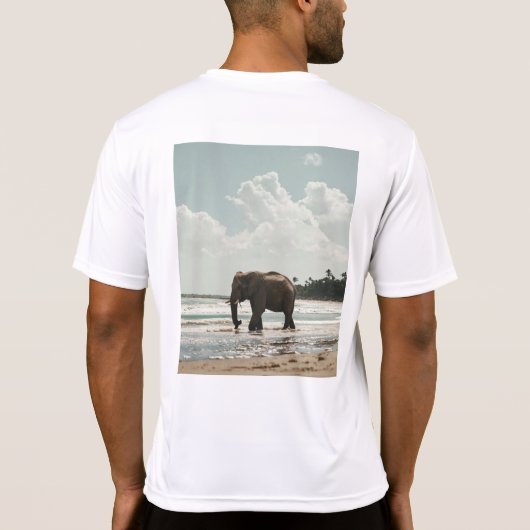 Olifanten op het strand t-shirt (Achterkant)