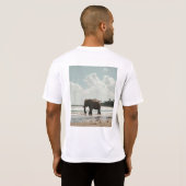 Olifanten op het strand t-shirt (Achterkant volledig)