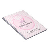 Olifanten op roze bib-Baby shower gastboek- Notitieboek (Rechterzijde)