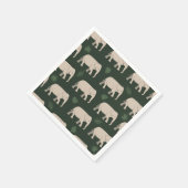 olifanten op zwarte achtergrond servet (Hoek)