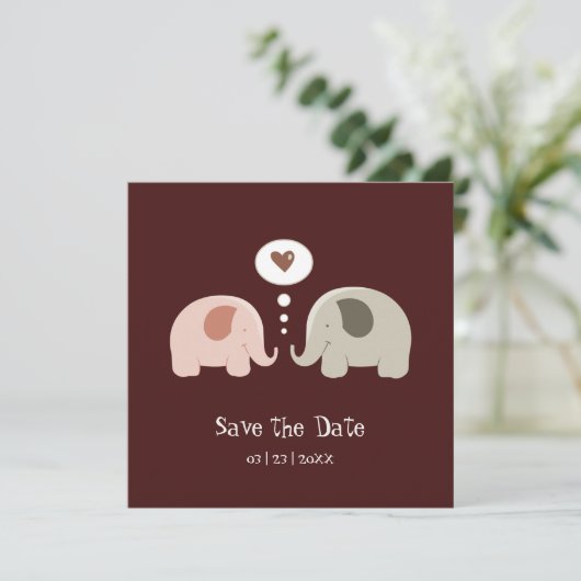 Olifanten opknappen - De uitnodiging Datum opslaan (Staand voorkant)