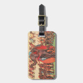 Olifanten optreden met vrouwen en trainers. bagagelabel (Voorkant verticaal)