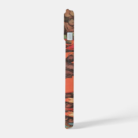 Olifanten optreden met vrouwen en trainers. iPhone 15 case (Linkerkant)