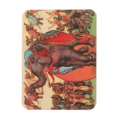 Olifanten optreden met vrouwen en trainers. magneet (Verticaal)