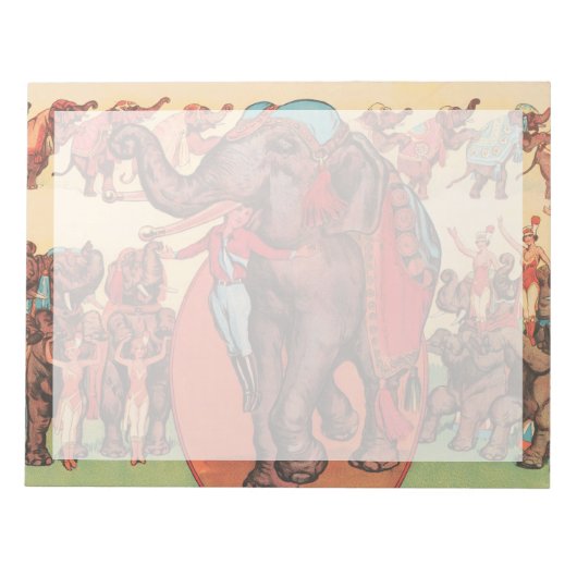 Olifanten optreden met vrouwen en trainers. notitieblok (Voorkant)