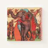 Olifanten optreden met vrouwen en trainers. notitieboek (Achterkant)