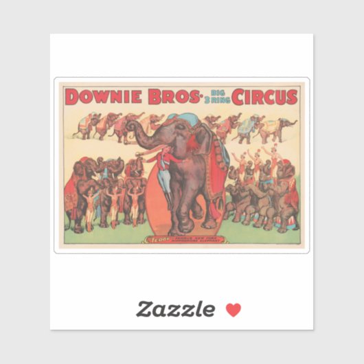 Olifanten optreden met vrouwen en trainers. sticker (Vel)