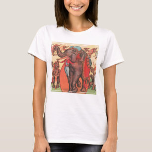 Olifanten optreden met vrouwen en trainers. t-shirt