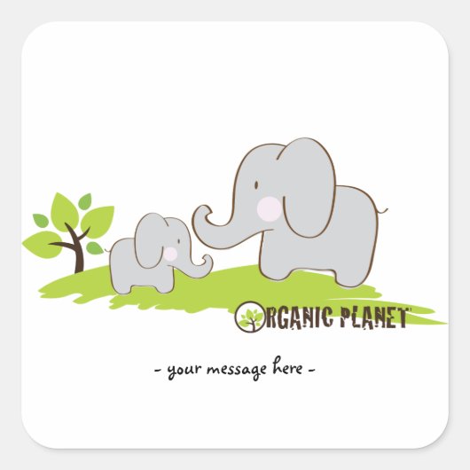 Olifanten Organic Planet Stickers (Voorkant)