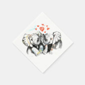 Olifanten Paar Liefde Servetten -  (Hoek)
