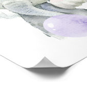 Olifanten, Paarse kauwgom, geslachtsneutraal Poster (Hoek)