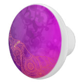 Olifanten Paarse Roze Sinaasappel & Gouden Chic Gl Keramische Knop (Rechts)