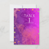 Olifanten Paarse Roze Sinaasappel & Gouden Tafelnu Kaart (Voorkant)