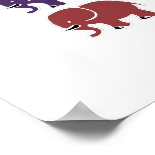 olifanten patroon kleurrijk poster (Hoek)