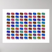 olifanten patroon kleurrijk poster (Voorkant)