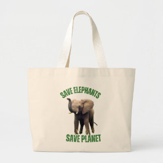 Olifanten redden, planeet redden grote tote bag