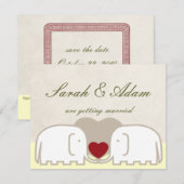 olifanten rij opslagdatum save the date (Voorkant / Achterkant)