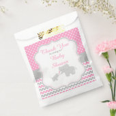 Olifanten Roze en Grijs Baby shower Party Bedankzakje (Gezegeld)