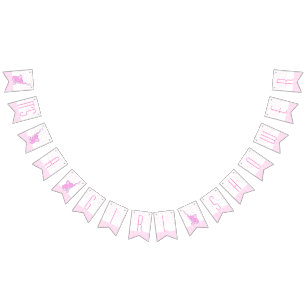 Olifanten roze Het is een meisje baby shower Vlaggetjes