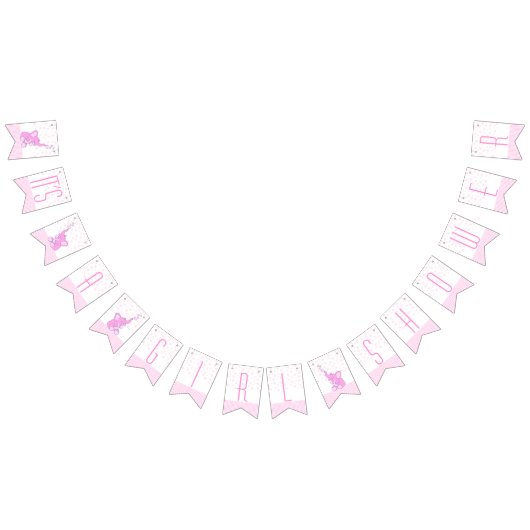 Olifanten roze Het is een meisje baby shower Vlaggetjes (Alle)