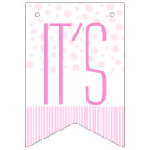 Olifanten roze Het is een meisje baby shower Vlaggetjes (Tweede vlag)