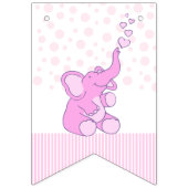 Olifanten roze Het is een meisje baby shower Vlaggetjes (Eerste vlag)